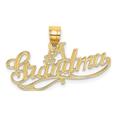 14K Yellow Gold Grandma Number 1 Pendant