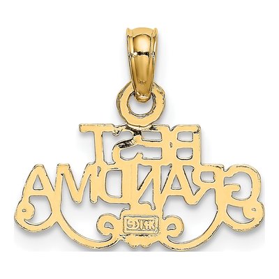 14K Yellow Gold 'best Grandma' Flower Pendant – view 4