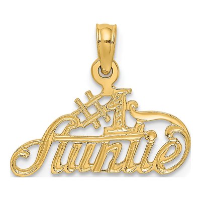 14K Yellow Gold Auntie Number 1 Pendant