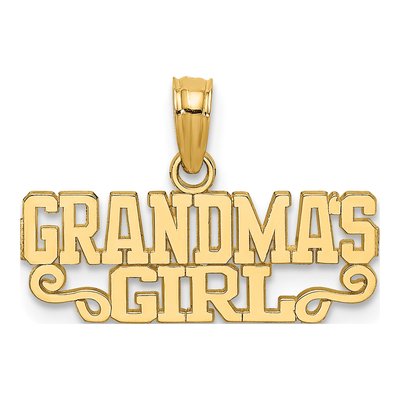 14K Yellow Gold Grandma's Girl Pendant
