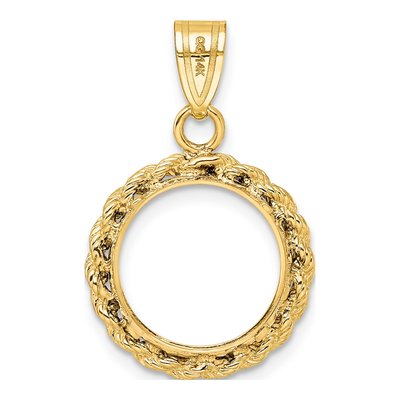 14K Yellow Gold Rope Coin Bezel Coin Bezel – view 4