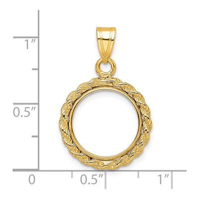 14K Yellow Gold Rope Coin Bezel Coin Bezel – view 5