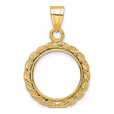 14K Yellow Gold Rope Coin Bezel Coin Bezel