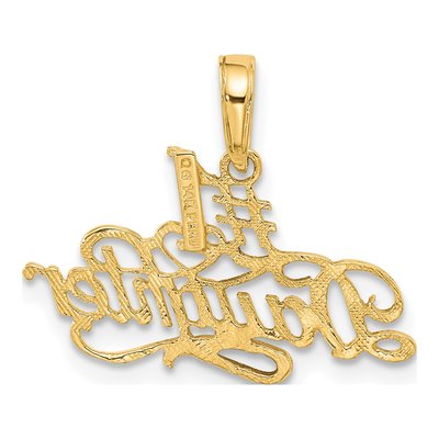 14K Yellow Gold Daughter Number 1 Pendant – view 4