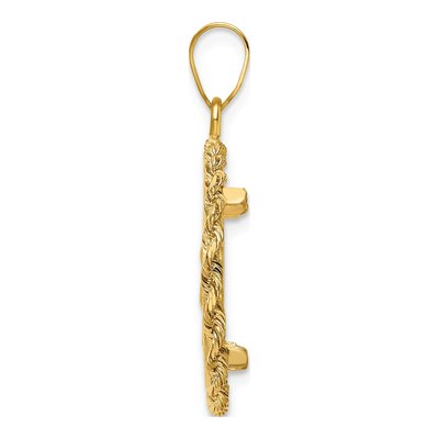 14K Yellow Gold Rope Edge Coin Bezel Coin Bezel – view 3