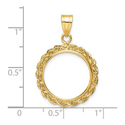 14K Yellow Gold Rope Edge Coin Bezel Coin Bezel – view 5