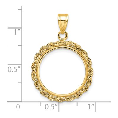 14K Yellow Gold Rope Coin Bezel Coin Bezel – view 5