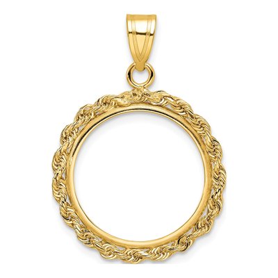 14K Yellow Gold Rope Coin Bezel Coin Bezel