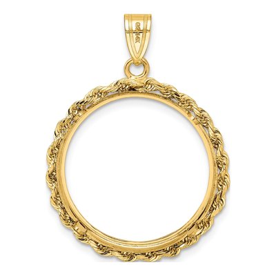 14K Yellow Gold Rope Coin Bezel Coin Bezel – view 4