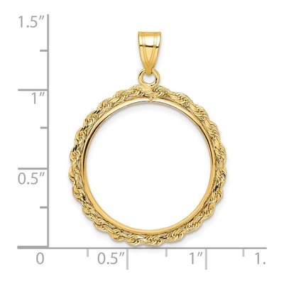 14K Yellow Gold Rope Coin Bezel Coin Bezel – view 5