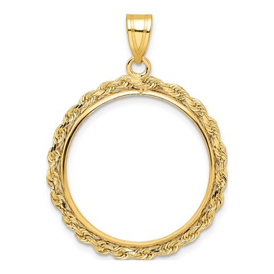 14K Yellow Gold Rope Coin Bezel Coin Bezel