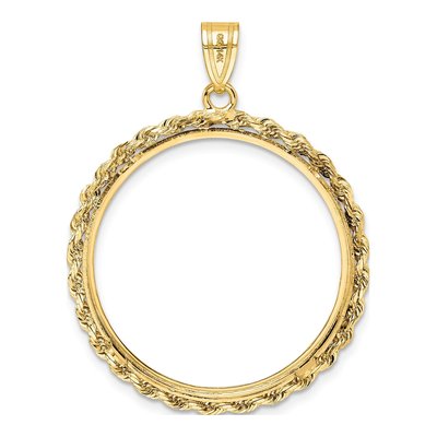 14K Yellow Gold Rope Coin Bezel Coin Bezel – view 4