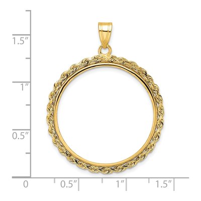 14K Yellow Gold Rope Coin Bezel Coin Bezel – view 5