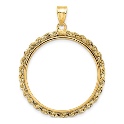 14K Yellow Gold Rope Coin Bezel Coin Bezel