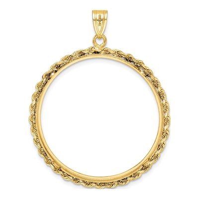 14K Yellow Gold Rope Coin Bezel Coin Bezel – view 4