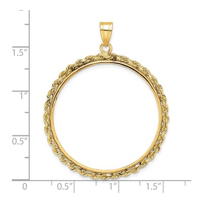 14K Yellow Gold Rope Coin Bezel Coin Bezel – view 5