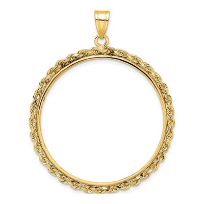 14K Yellow Gold Rope Coin Bezel Coin Bezel