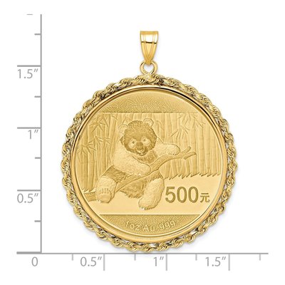 14K Yellow Gold Rope Coin Bezel Pendant – view 2