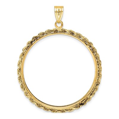 14K Yellow Gold Rope Coin Bezel Coin Bezel – view 4
