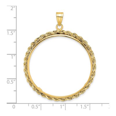 14K Yellow Gold Rope Coin Bezel Coin Bezel – view 5
