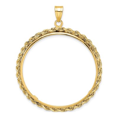 14K Yellow Gold Rope Coin Bezel Coin Bezel