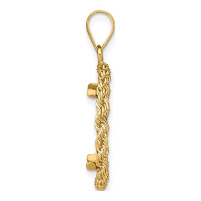 14K Yellow Gold Diamond-Cut Coin Bezel Pendant – view 3