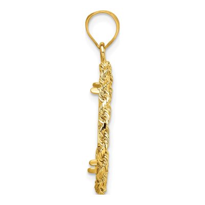 14K Yellow Gold Diamond-Cut Coin Bezel Pendant – view 3