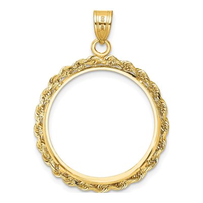 14K Yellow Gold Coin Bezel Pendant – view 4