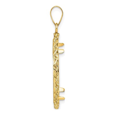 14K Yellow Gold Diamond-Cut Rope Coin Bezel Pendant – view 3