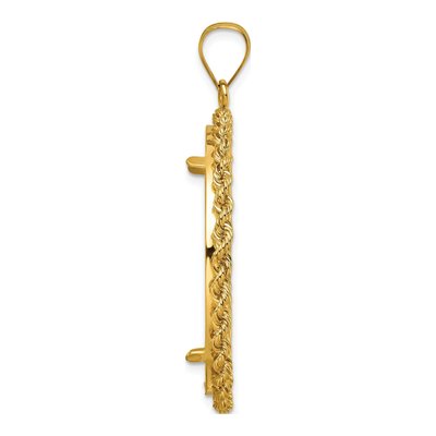 14K Yellow Gold Diamond-Cut Coin Bezel Pendant – view 3
