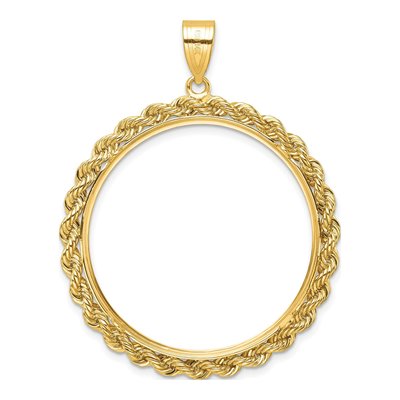 14K Yellow Gold Coin Bezel Pendant – view 3
