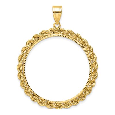 14K Yellow Gold Coin Bezel Pendant