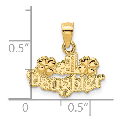 14K Yellow Gold Daughter Flower Number 1 Charm – view 4