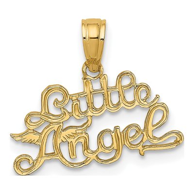 14K Yellow Gold Little Angel Pendant