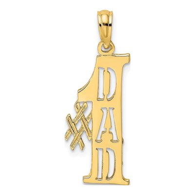 14K Yellow Gold DAD Cut-Out Number 1 Pendant