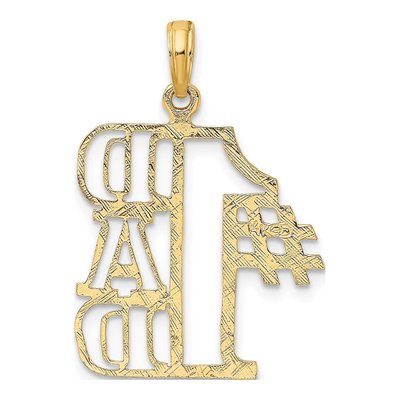 14K Yellow Gold DAD Cut-Out Number 1 Pendant – view 4