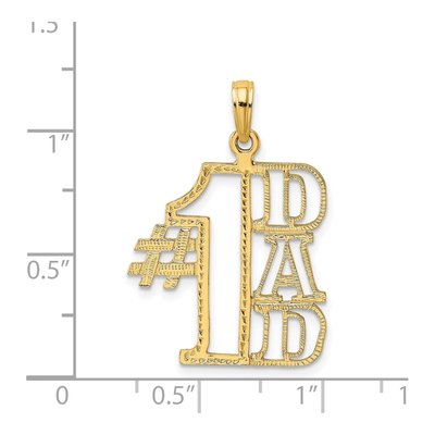14K Yellow Gold DAD Cut-Out Number 1 Pendant – view 5