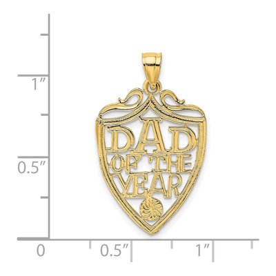 14K Yellow Gold Dad of Year Plaque Charm – view 5