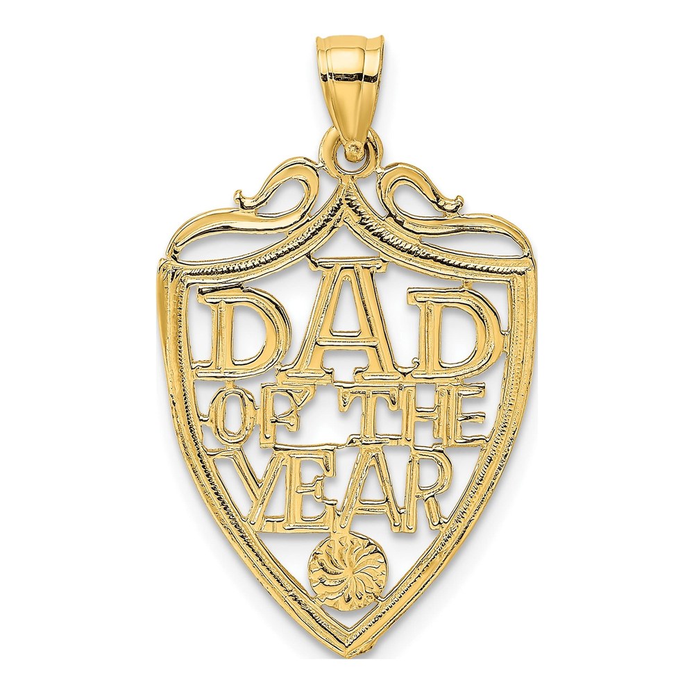 14K Yellow Gold Dad of Year Plaque Charm