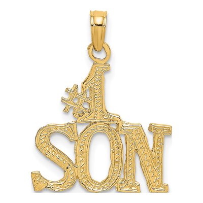 14K Yellow Gold SON Number 1 Pendant