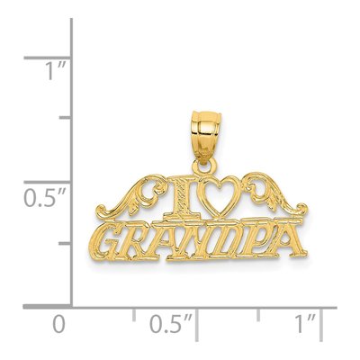 14K Yellow Gold I Heart Grandpa Pendant – view 5