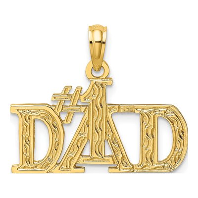 14K Yellow Gold DAD Number 1 Pendant