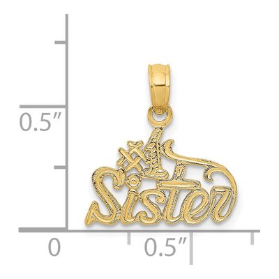 14K Yellow Gold Sister Number 1 Pendant – view 5