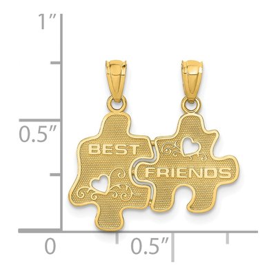 14K Yellow Gold Best Friends Puzzle Set Charm – view 3