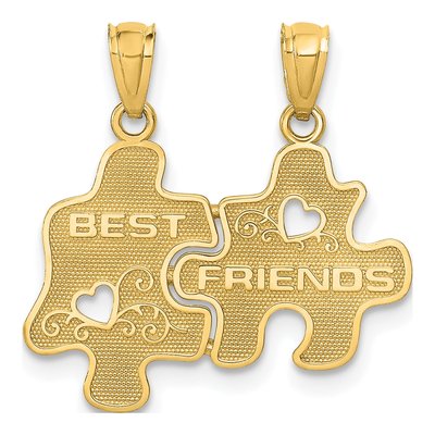 14K Yellow Gold Best Friends Puzzle Set Charm
