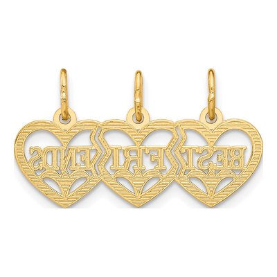 14K Yellow Gold Best Friends 3-Piece Heart Pendant – view 4