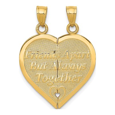 14K Yellow Gold Break-Apart Heart Pendant – view 4