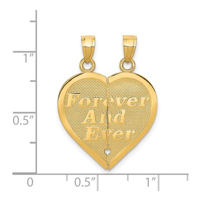 14K Yellow Gold Break-Apart Heart Pendant – view 5