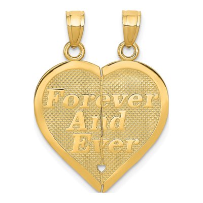 14K Yellow Gold Break-Apart Heart Pendant