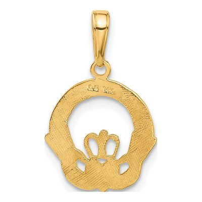 14K Yellow Gold Claddagh Pendant – view 4